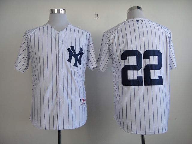 Men New York Yankees #22 No name White MLB Jerseys->new york yankees->MLB Jersey